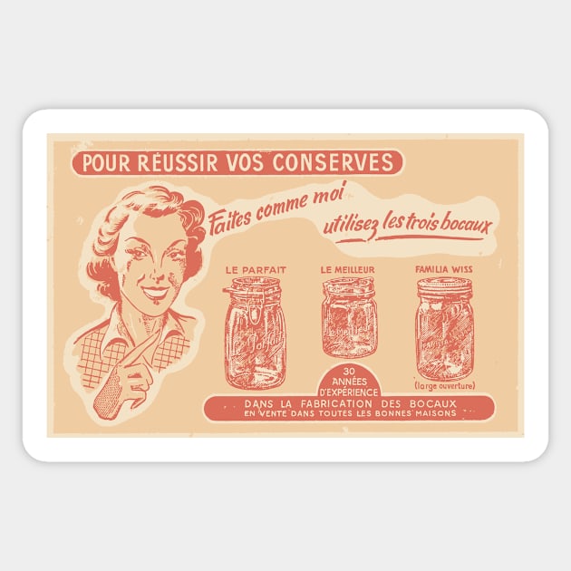 Antique Advertisement for Mason Style Canning Jars Sticker by AntiqueImages